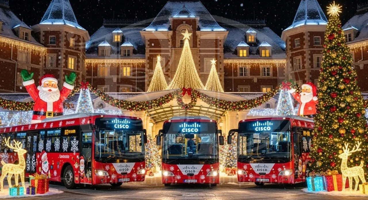 Трансфер участников новогоднего выездного корпоратива