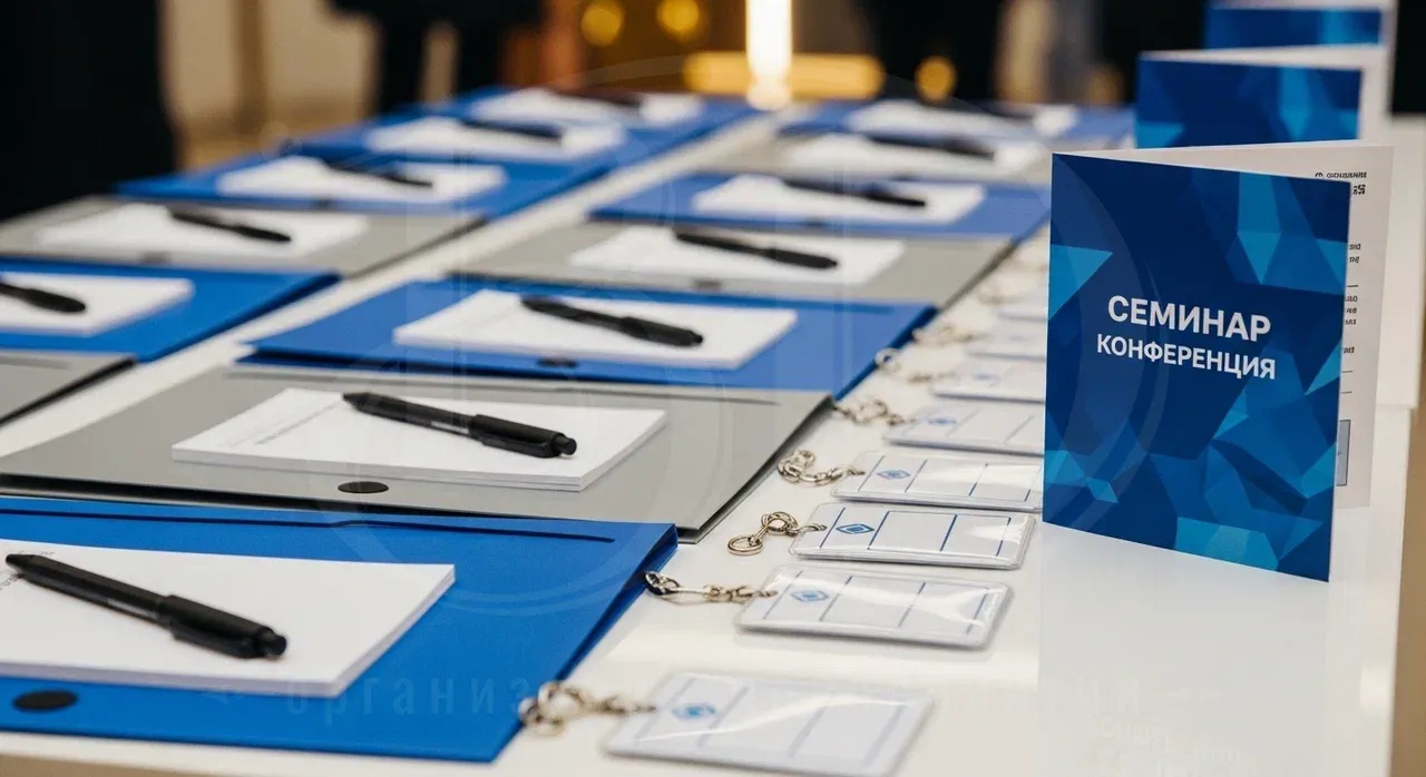 Единый визуальный стиль мероприятия - обязательная опция при организации семинара Key Visual при подготовке к семинару - услуга агентства ВДСервис Событий