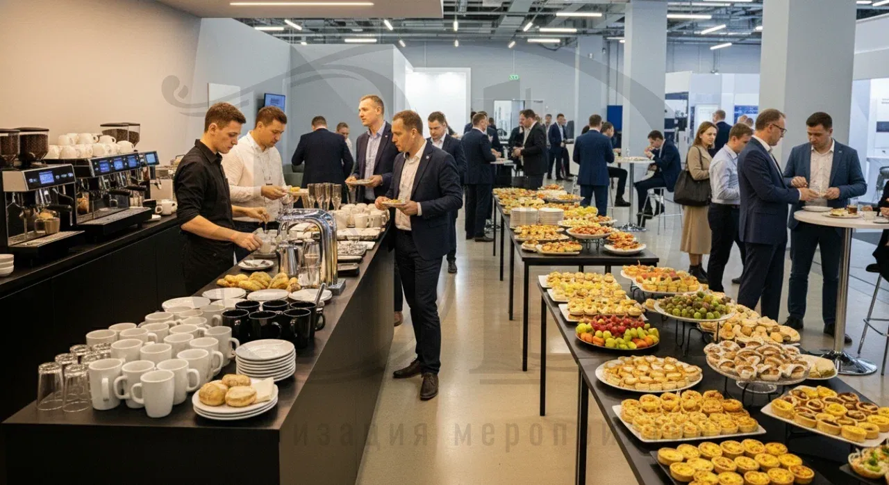 Зоны питания для участников выставки Подготовка зон питания для участников выставки