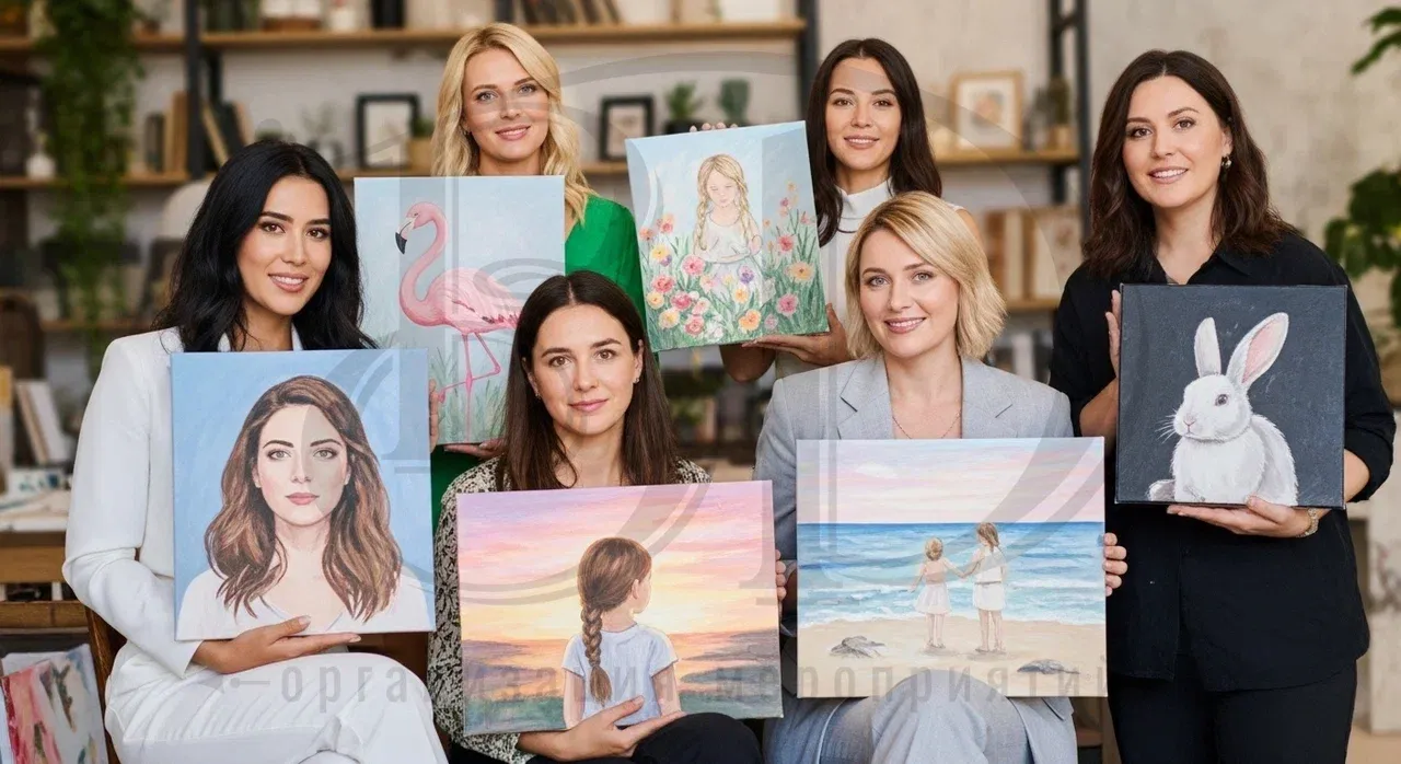 Художественная вечеринка: гости самостоятельно рисуют картины