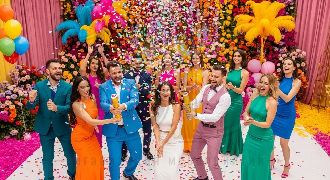 Цветная вечеринка на день рождения