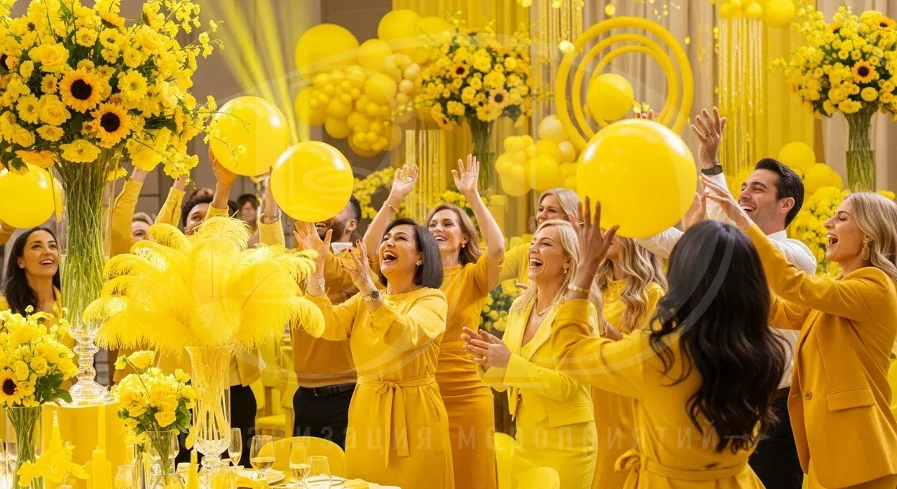Вечеринка в жёлтом цвете Цветная вечеринка: жёлтая