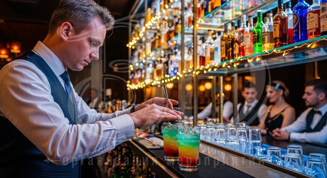 Работа бармена на гангстерской вечеринке Слоистые коктейли на гангстерской вечеринке