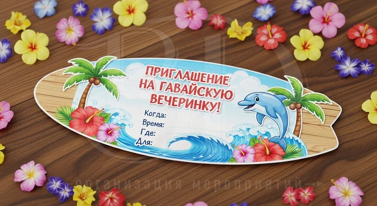 Приглашение на вечеринку по-гавайски