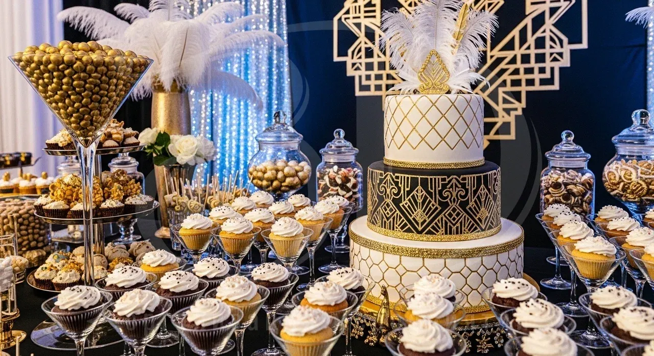 Банкетное меню на вечеринке в стиле Гэтсби