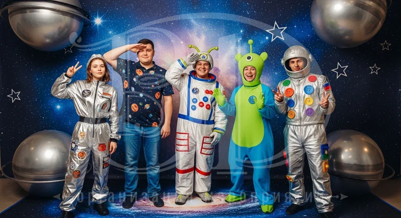Космическая вечеринка: полное погружение в сюжет Полное погружение в сюжет на вечеринке в стиле космос