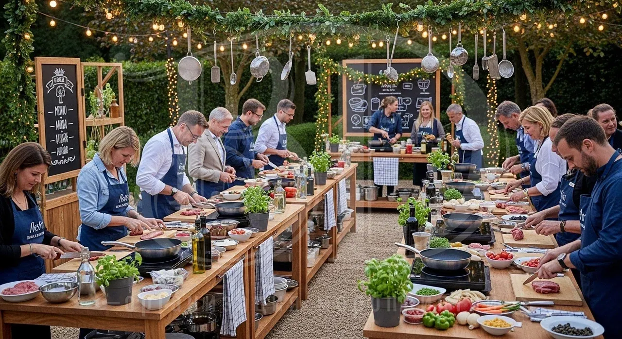 Кулинарный корпоратив: приготовление блюд для дальнейшего банкета