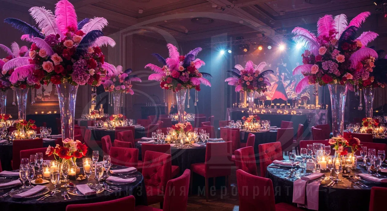 Event-мероприятие в стиле Мафия: декорирование банкетного зала Декорирование пространства для вечеринке в мафиозном стиле