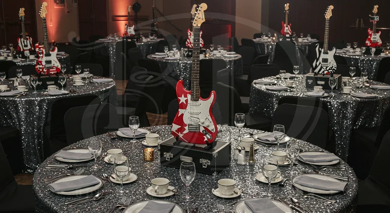 Рок вечеринка: сервировка столов