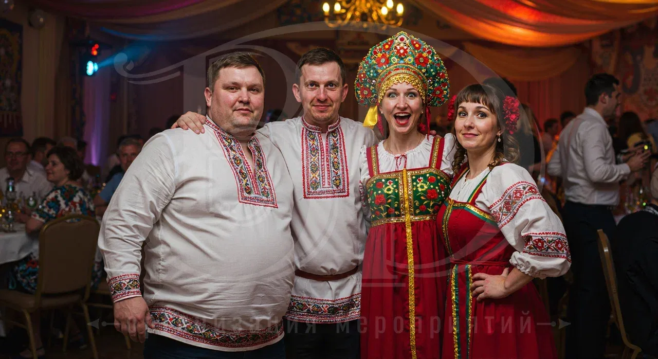 Корпоратив по-русски: образы гостей Костюмы гостей на вечеринке в русском стиле