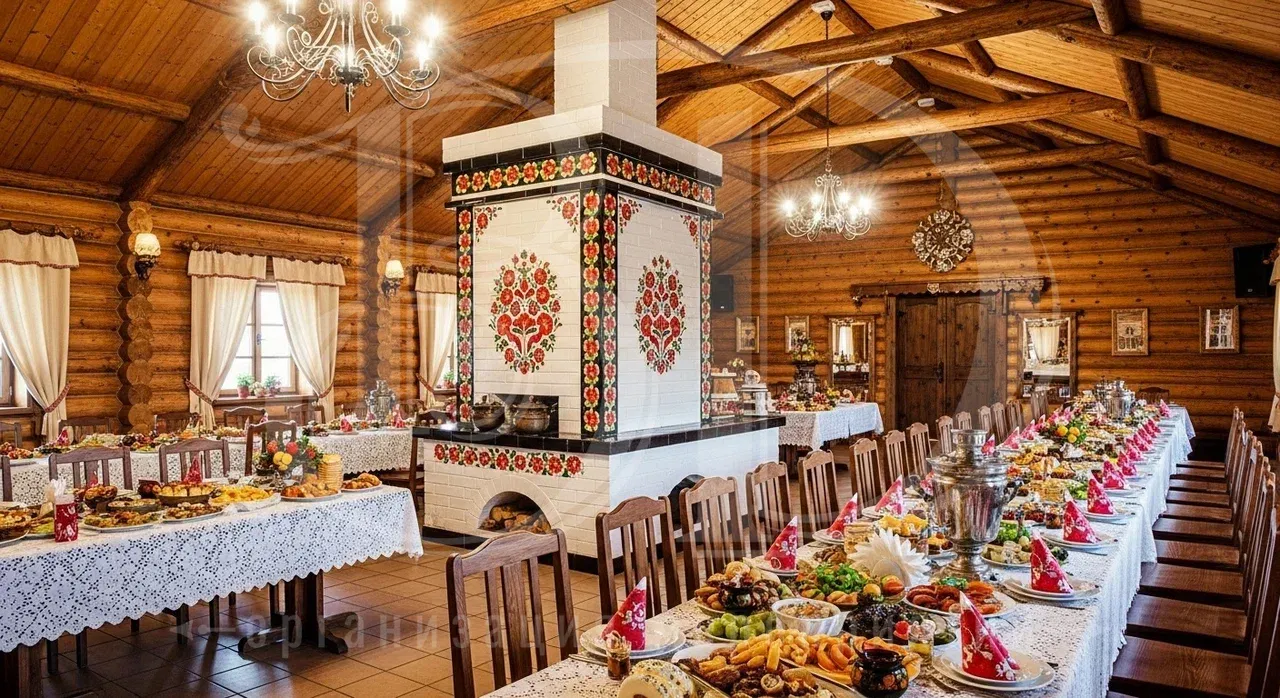 Русский корпоратив: сервировка столов в стиле A la Russe Банкет на вечеринке в русском стиле