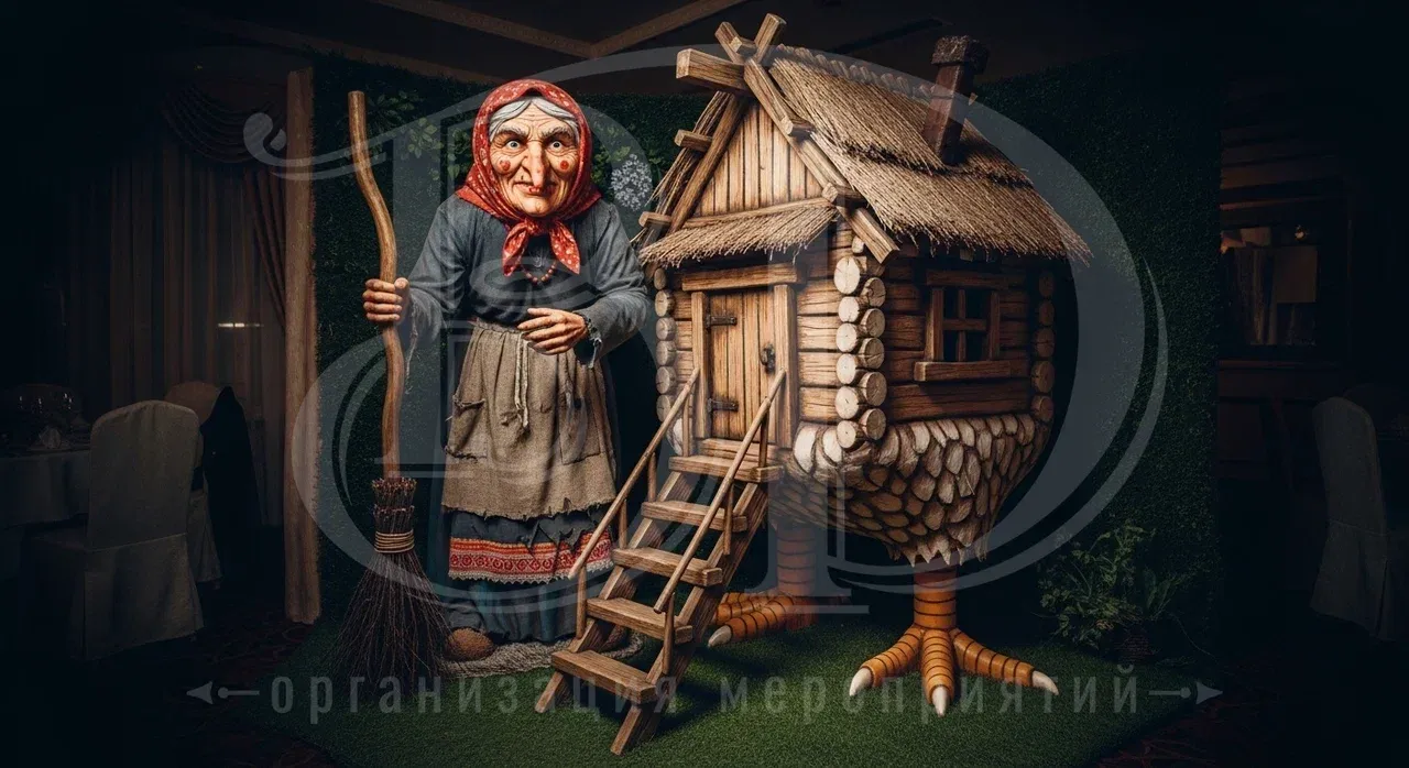 Тематическая фотозона на вечеринке в стиле русских сказок