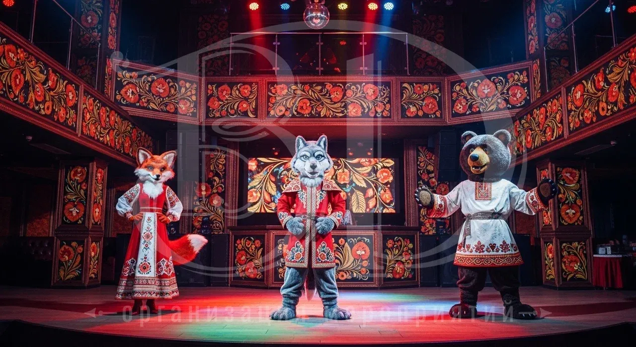 Вечеринка в стиле русских сказок: выступления артистов Выступления артистов на вечеринке в стиле русских сказок