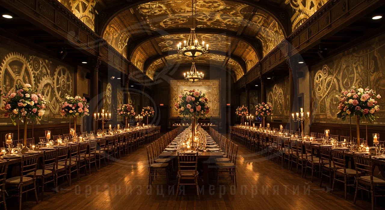 Декорирование пространства для event-мероприятие в стиле стимпанк