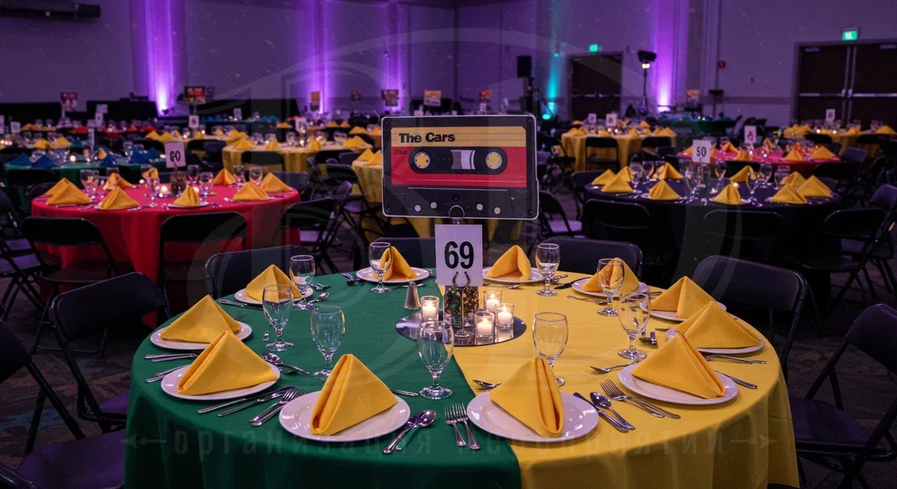Вечеринка в стиле 80-х: сервировка столов