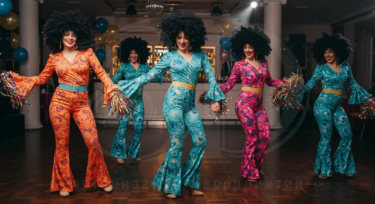 Выступление шоу-балета на вечеринке в стиле 80-х Развлекательная программа на вечеринке в стиле 80-х