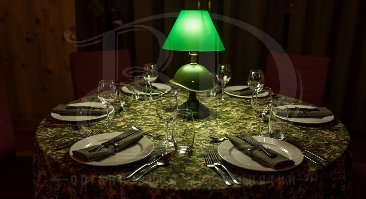 Военная вечеринка: сервировка столов