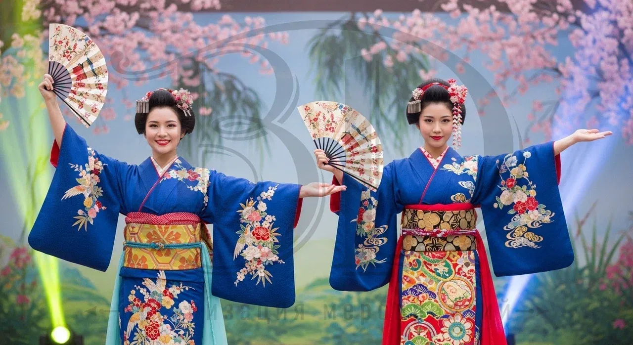 Вечеринка в японском стиле: шоу танца с веерами