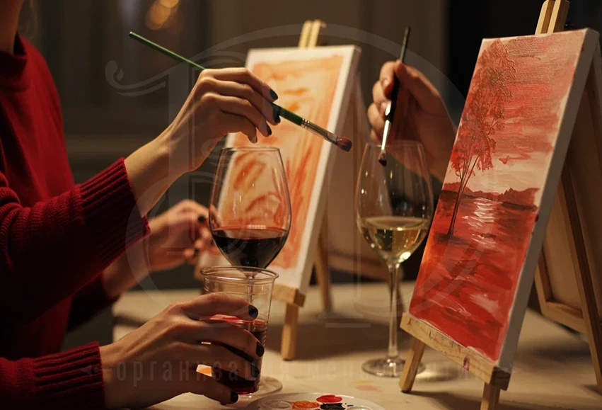 Картина в технике винной гризайли: мастер-класс от агентства Вдсервис Событий Винная гризайль: мастер-класс от агентства Вдсервис Событий