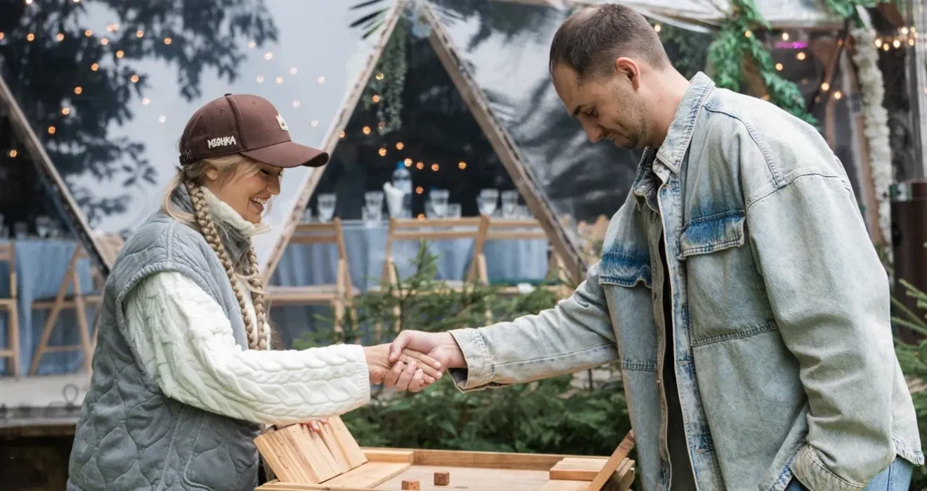 Деревянные игры для участников тимбилдинга компании R-Keeper