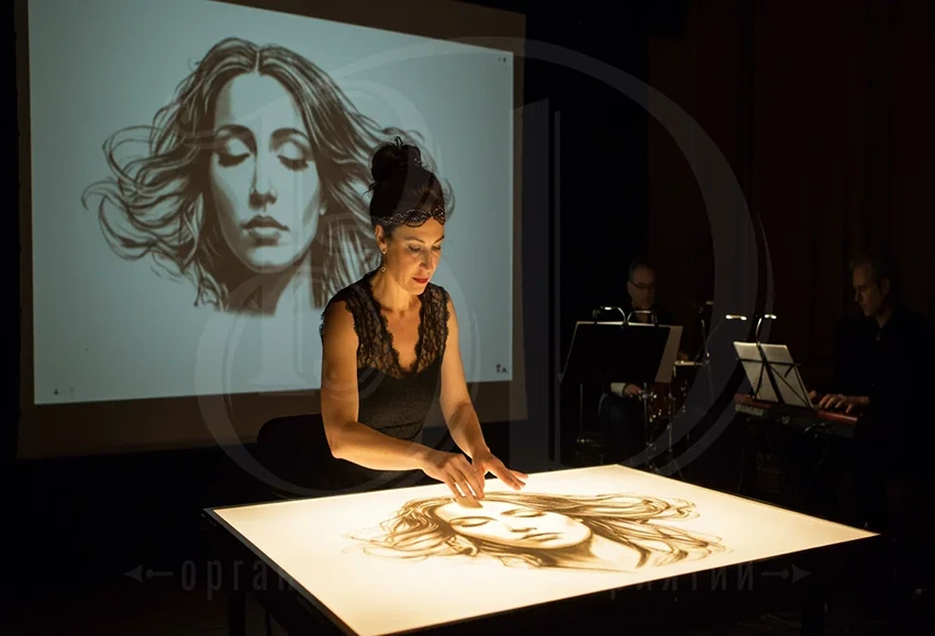 Песочное шоу на мероприятии организует агентство Вдсервис Событий Песочное шоу на event-мероприятие