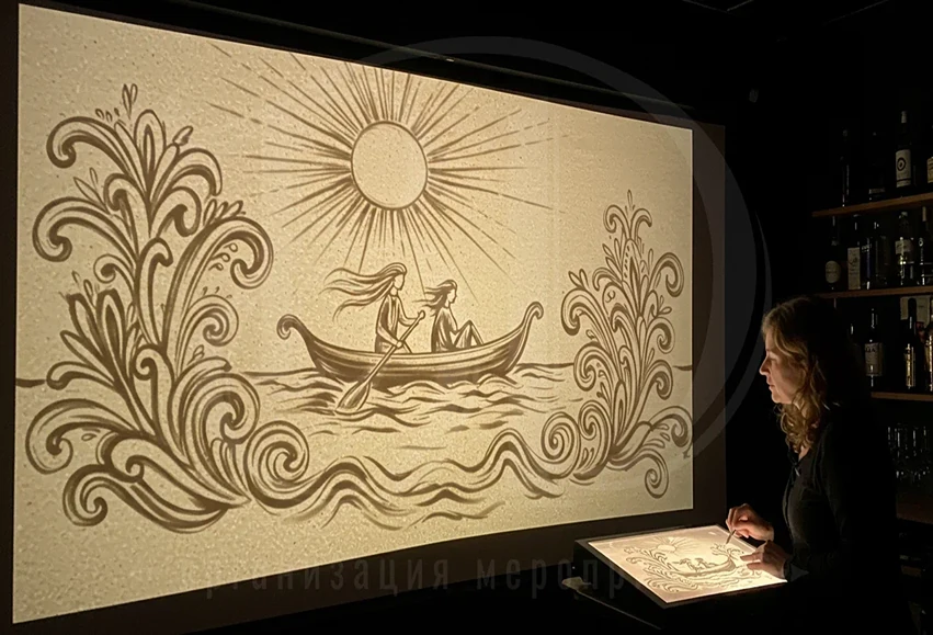 Песочное шоу от агентства Вдсервис Событий Песочное шоу на мероприятие