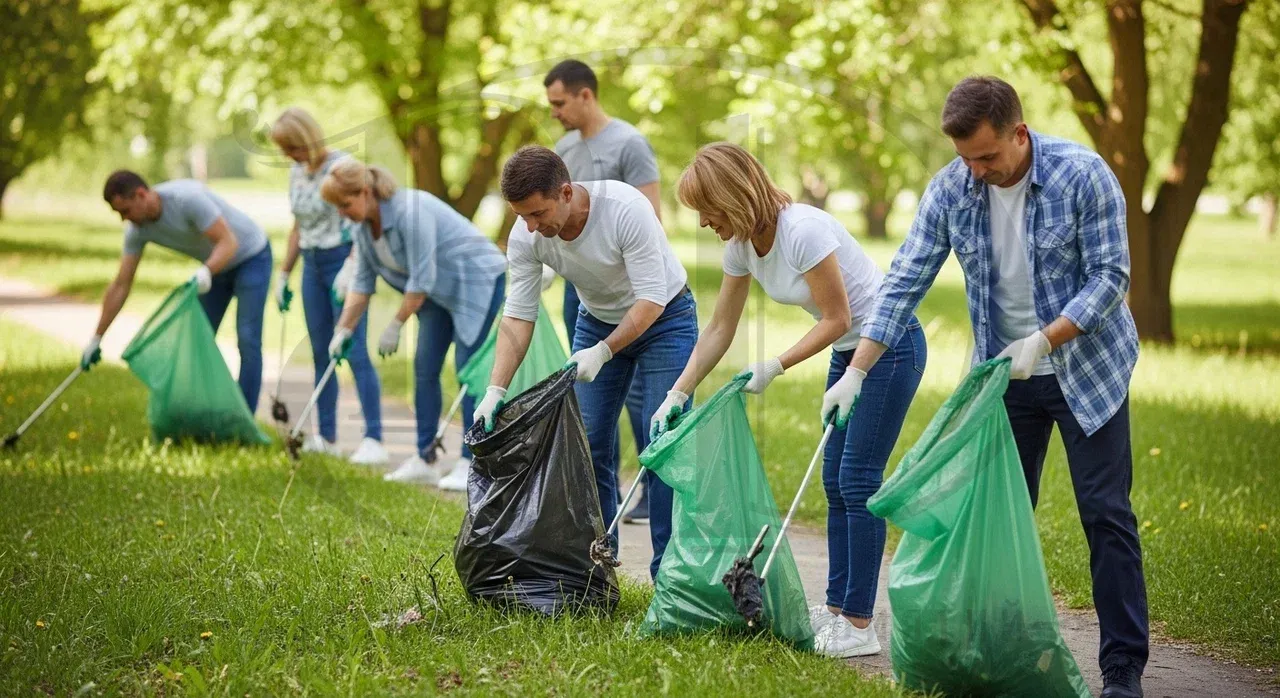 Эко-тимбилдинг: уборка территории