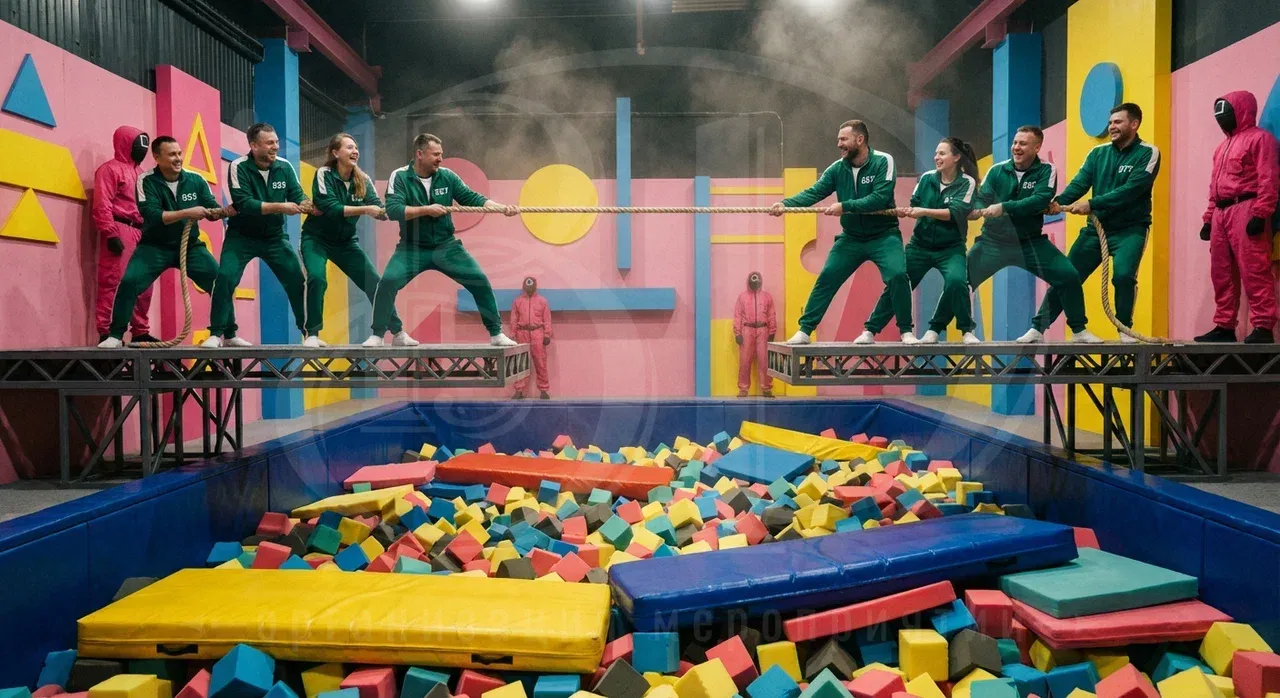 Организуем тимбилдинг квест Игра в кальмара под ключ Квест-игра для корпоративного тимбилдинга: Игра в кальмара