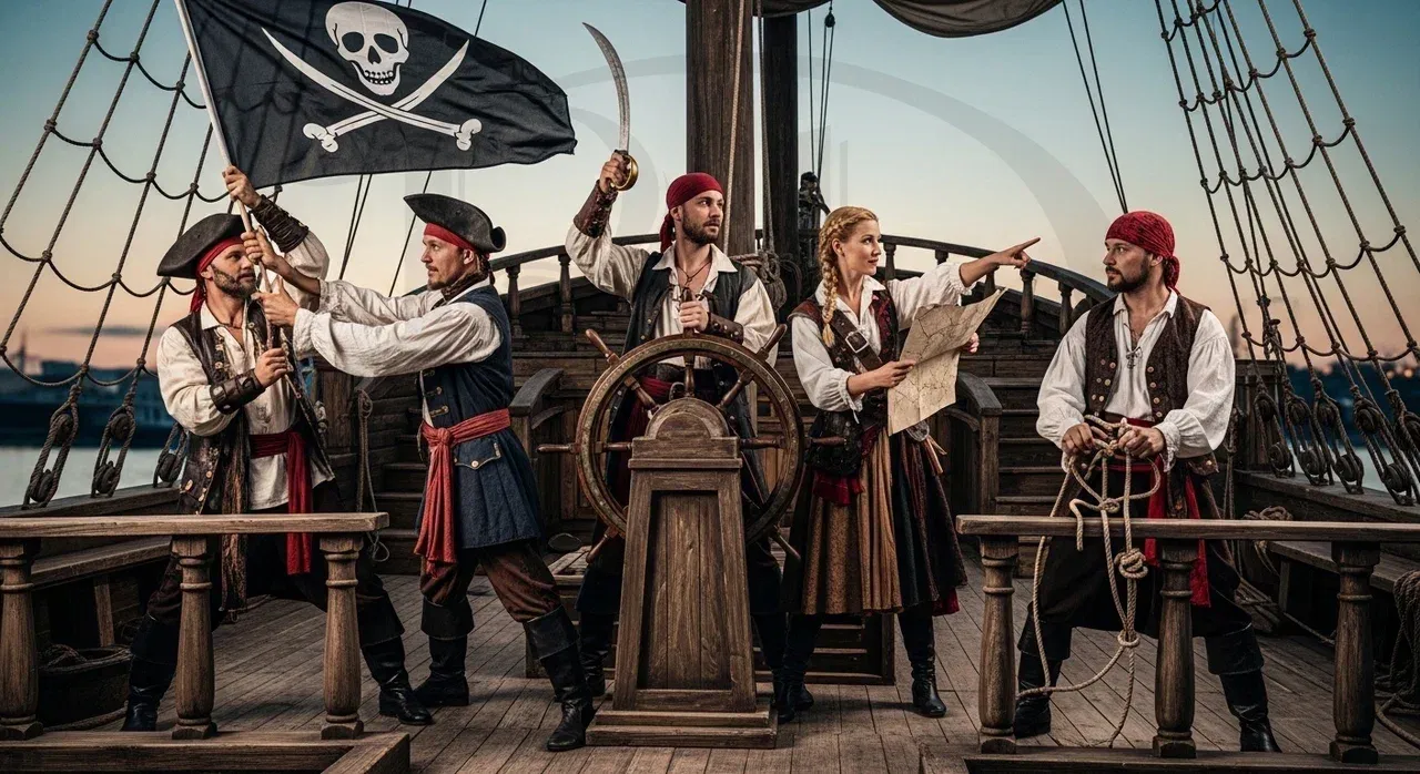 Оформление фотозоны в рамках программы пиратского тимбилдинга