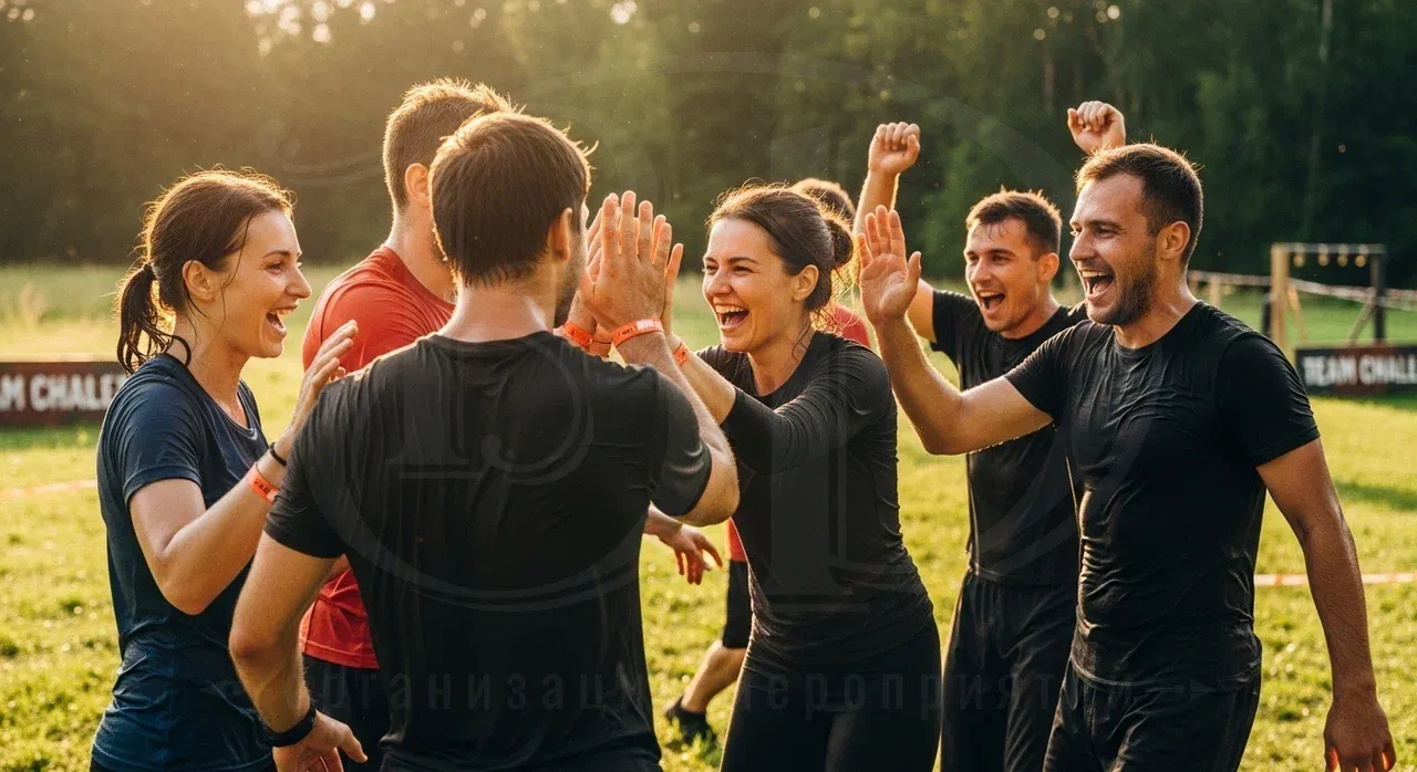 Радостный финал тимбилдинга Последний Герой Тимбилдинг Последний Герой: частники радуются победе