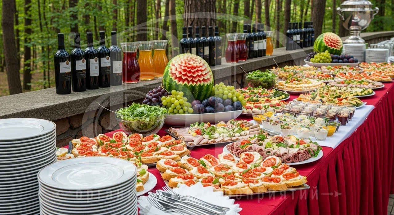 Угощения для участников веревочного тимбилдинга Кейтеринг в программе веревочного тимбилдинга