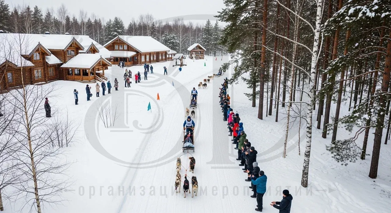 Зимний тимбилдинг на природе с катанием на санях