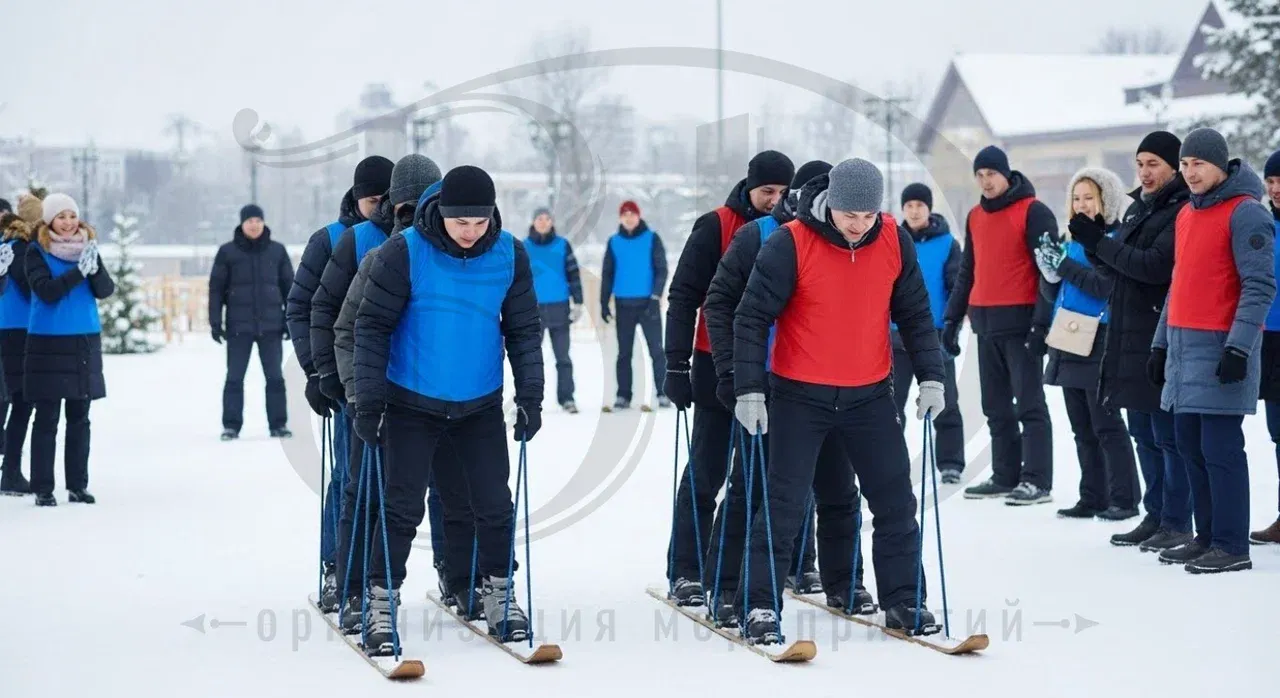 Тимбилдинг зимой: лыжные гонки